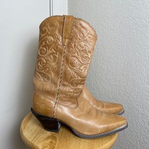 Durango Crush Tan Leather Western Cowboy Boots